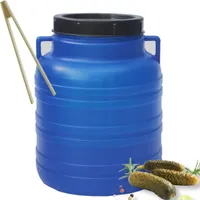 Sterk® 10 Liter Deckelfass, Kunststofffass, Futtertonne, Fass, Barrel, Schraubdeckel Fass, 10 L, Kunststofffass mit Griffen