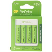 USB-Modell Ladegerät GP E411 inkl. 4x ReCyko 1,2V AA Mignon 2100 mAh Akkus