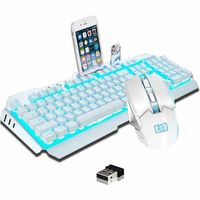 Kabelloses Gaming Tastatur und Maus Set LED Licht Ergonomisch für PC