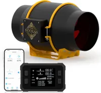 Premium Rohrventilator WiFi-Steuerung EC Motor Temperatur- und Feuchtigkeitsregler 683m³/h 150mm Growbox Growzelt 150mm/6" /683 m³/h (402 CFM) Grow