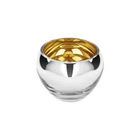 Fink Teelichthalter Colore gold Glas Höhe 9 cm