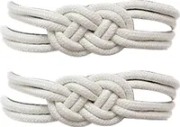 2pcs Vorhang Tieback Rostproof ohne Bohrbaumwäsche Seilhandhand -Vorhangschnallschnalle -Clip für Zuhause-Weiß
