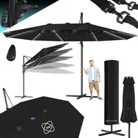 KESSER® Sonnenschirm Doppelsonnenschirm 4,6m x 2,7m | Ampelschirm Abdeckung & Windsicherung mit Kurbel & Ständer | Kurbelschirm Aluminium wasserabweisend | Neigbar Kippbar 360° Drehbar