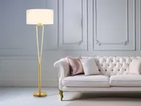 Designer LED Stehlampe mit Stoff Schirm Wohnzimmer Schlafzimmer Büro Esszimmer