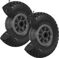 2x Sackkarrenrad Vollgummi 260x85 mm 3.00-4 PolyurethanErsatzrad Rad Reifen Achsenlager 75 mm grau