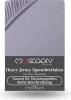 Heavy Jersey Spannbettlaken 140x200 cm - 160x200 cm + 15 cm Topper 160 g/m² grau
