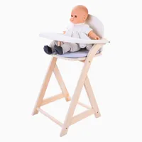 Kreslo pre bábiky Angeltoys sivé/biele