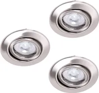 Paulmann Quality Einbauleuchten Set schwenkbar LED 3x3,5W 230V GU10 51mm Eisen gebürstet/Stahlblech6191