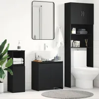 vidaXL Koupelnová skříňka černá 60x33x61 cm Dřevěný materiál