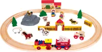 Holzbahn Bauernhof Holzeisenbahn mit elektrischer lokomotive