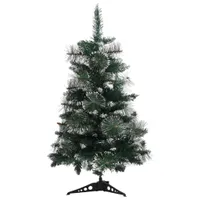 vidaXL Umělý vánoční stromek se stojanem zelený a bílý 60 cm PVC