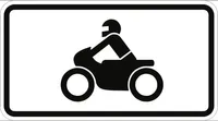 Verkehrsschild VZ1010-62, Krafträder, auch mit Beiwagen ..., Alu, RA2, 420x23...
