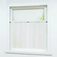 Joyswahl Scheibengardine 2er Set Bistrogardine mit Tunnelzug küche Kurzgardinen Leinen Halbtransparent Weiß HxB 61x66 cm