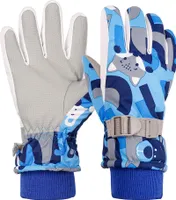 Vivi Idee Skihandschuhe Snowboard Wintersport Kinder 9-13 Jahre Jungen Wasserdicht Blau