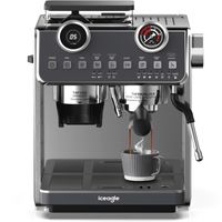 Espressomaschine EM653 Siebträgermaschine mit Milchaufschäumer, l Kaffeekanne Korbfilter,2200W, mit Thermokanne, 20 Bar