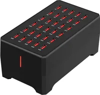 150 W nabíjecí stanice USB, 30 portů, nabíjecí stanice USB, vícenásobná nabíječka, stolní chytrá nabíječka pro smartphone, tablet, PC, notebook