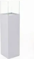 VIVANNO Windlichtsäule Kerzenhalter Windlicht Podest "Candela", Weiß Matt 25x25x100 cm
