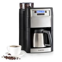 Klarstein Aromatica II Filter-Kaffeemaschine mit Mahlwerk (Thermoskanne, 24h-Timer, 1.25 Liter, 1000 Watt, inkl. Permanent- und Aktivkohle Filter) silber