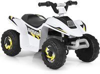 6V Elektrischer Kinder-Quad mit Rückwärtsgang & Elektrischer Bremse, Kinderfahrzeug, Mini Elektroquad für Kinder bis 30 kg, max. 4,6 km/h, Elektrofahrzeuge  (Weiß)