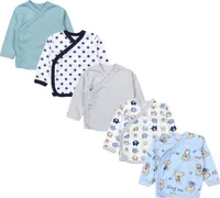TupTam Baby Jungen Langarm Wickelshirt Baumwolle 5er Set, Farbe: Mehrfarbig 10, Größe: 50