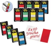 8 + 4 GRATIS: Post-it® Index Haftmarker farbsortiert 8x 50 Streifen + GRATIS 4x 50 Streifen