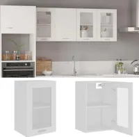 vidaXL Hängeglasschrank Lyon Weiß 40x31x60 cm Holzwerkstoff