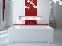 BADLAND Badewanne Rechteck Optima Premium 170x70 mit Acrylschürze, Kopfstütze, Handgriffen, Füßen und Ablaufgarnitur GRATIS