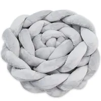 Kuschelkissen 300 cm Minky Grau geflochtenes flauschiges Dekokissen Zierkissen Deko