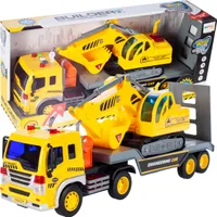 MalPlay stavebné autíčka 1:16 | detská hračka bagr, nákladné auto, transportér | so zvukom a svetlom | vzdelávacia hračka od 3 rokov | darček pre deti