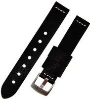 Uhrenarmband RAVENNA extra lang schwarz 20mm Kalbleder