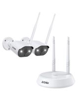 ZOSI 3K 5MP Überwachungskamera Aussen WLAN mit Basis Station, WiFi IP Kamera Outdoor mit   Spotlight Alarm, Personenerkennung, 2-Wege-Audio, Farb Nachtsicht, C308AH