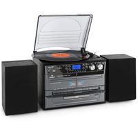 Auna - kompaktný stereo systém, gramofón, 2x5 W, CD, rádio, AUX, MP3, USB, DO