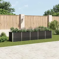 vidaXL Zahradní zvýšený záhon z pozinkované oceli 400x80x77 cm antracitový