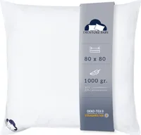 Flaches Kopfkissen 80x80 cm - 1000 g Füllung, 20% Gänsedaunen, 80% Gänsefedern, RDS, , Aufbewahrungstasche, Schlafkissen Bettkissen Pillow
