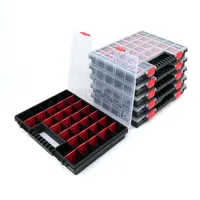Sada 6 boxů na součástky s přepážkami Box na součástky Organizér na drobné součástky Skladovací box z plastu 39,9x30,3x5 cm