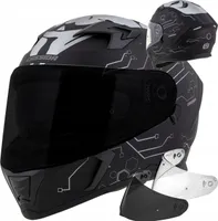 Cassida Integralhelm 3.0 HACK mattes Schwarz/grau/silber reflektierend L (59 - 60cm) + Black Visier
