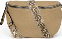 Bauchtasche Umhängetasche Cross Body Bag Hüfttasche Handtasche 30 cm Breit Damentasche Schultertasche Handytasche Weich Premium  Khaki