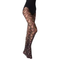 cofi1453 Feinstrumpfhose Damen Strumpfhose mit Muster Nero Frauen Hose  Socken schwarz
