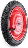 2x Scheibenrad, Felge 12,5 Zoll mit 8mm verstärkter Achse, Reifen und Schlauch Autoventil, fertig montiert für Anhänger, DDR Handwagen, Laufrad