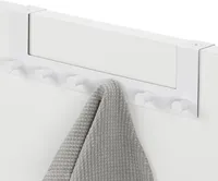 Navaris Türhaken Haken zum Einhängen - Handtuchhalter Kleiderhaken für Küche Flur Garderobe - Türgarderobe aus Edelstahl - für Türen bis 4cm - Weiß