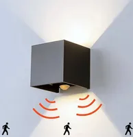 Goliving Wandleuchten mit Bewegungsmelder – Wandlampe schwarz für drinnen und draußen – Würfellampe industriell – Wasserdichte LED-Beleuchtung – Energieeffizient und rostfrei