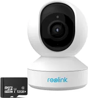 Reolink 5MP 355°/50° PTZ WLAN IP Überwachungskamera Indoor mit 3X Optischem Zoom, 2,4/5,0 GHz WiFi, 12m IR-Nachtsicht, 2-Wege-Audio, E1 Zoom inkl. 32GB Micro SD-Karte