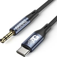 AdroitGoods USB-C na jack Audio Aux kábel - 150 cm - 3,5 mm jack na USB-c - do auta - vhodný do auta, telefónu, Samsungu, Apple iPhone, iPod, iPad