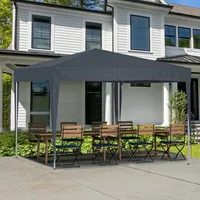 Pavillon 3x3m Faltpavillon inkl. Tasche mit 4 Sandsäcke Wasserdicht UV-Schutz 50+ Pop-Up Gartenpavillon Gartenzelt Partyzelt Grau für Garten Party