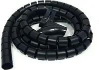 Bambelaa! Kabelschlauch 1,5m Kabelkanal kürzbar Kunststoff flexible Kabelorganisation 30mm Durchmesser