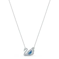 Swarovski Halskette 5533397 Dancing Swan, blau, rhodiniert