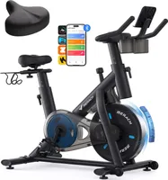 Heimtrainer Fahrrad mit magnetischem Widerstand – leiser Ergometer mit LCD, App, Tablet-Halter, Hantelrack, verstellbarem Sitz, bis 122 kg