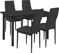 [en.casa]® Esstisch mit 4 Stühlen schwarz 120x60cm Küchentisch Esszimmertisch