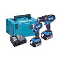 Makita DLX2131JX1, Kabelloser Schlagbohrschrauber, 3,8 cm, 36 Nm, 600 RPM, 1900 RPM, Schwarz, Blau