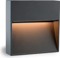 SSC-LUXon LED Design Wandleuchte KEILA anthrazit eckig - Wand- & Treppenleuchte IP54 für Innen und Außen 1,7W warmweißes Licht